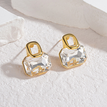 304 Stainless Steel Micro Pave Clear Cubic Zirconia Stud Earrings EJEW-V014-03G-1