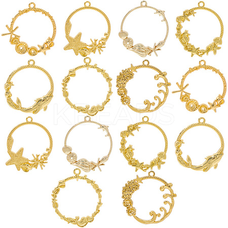 Rack Plating Ocean Theme Alloy Pendants FIND-SC0014-95-1