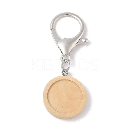 Wooden Flat Round Pendant Decorations STAS-P408-06P-1