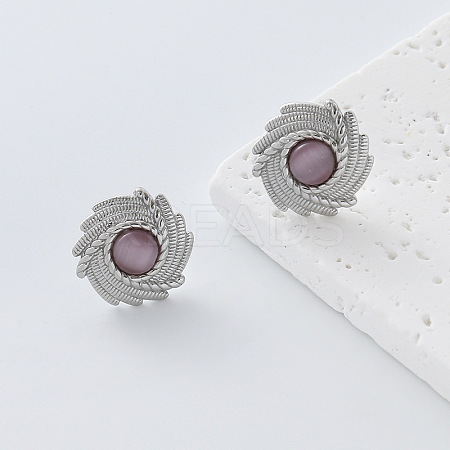 304 Stainless Steel Resin Stud Earrings for Women OH3456-6-1