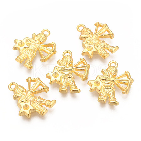 Golden Plated Alloy Pendant Rhinestone Settings PALLOY-WH0067-15G-09-1
