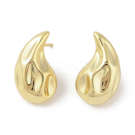 Teardrop Brass Stud Earrings for Women EJEW-Q772-03B-G-1