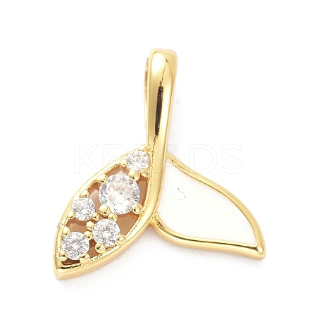 Real 18K Gold Plated Brass Micro Pave Clear Cubic Zirconia Pendants ZIRC-L091-081G-03-1