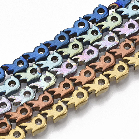 Electroplated Non-magnetic Synthetic Hematite Beads Strands G-S365-026-1