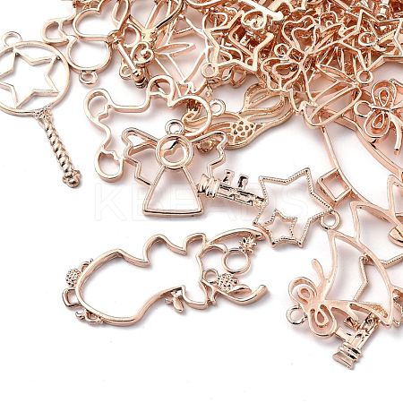 Zinc Alloy Open Back Bezel Pendants PALLOY-MSMC011-07RG-RS-1