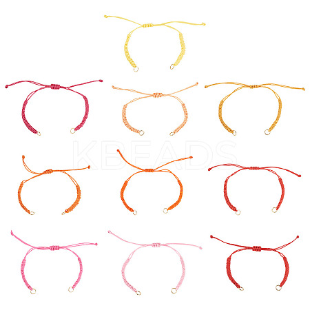 30Pcs 10 Styles Adjustable Waxed Polyester Cord Bracelet Making AJEW-TAC00051-1
