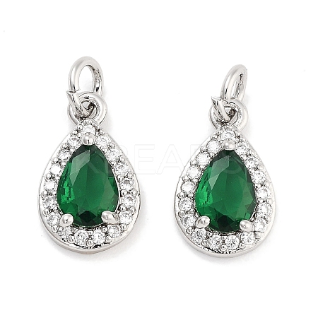 Brass with Cubic Zirconia Pendants KK-P271-32P-1