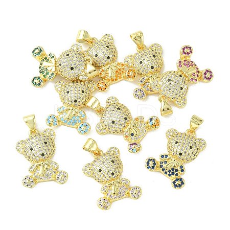 Brass Micro Pave Cubic Zirconia Pendants ZIRC-F138-08G-1