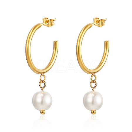 304 Stainless Steel Ring Half Hoop Earrings ZQ3356-2-1