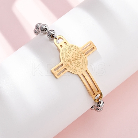 304 Stainless Steel Link Bracelets for Women BJEW-Z156-01GP-1