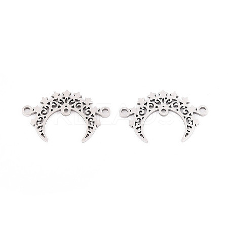 201 Stainless Steel Laser Cut Crescent Moon/Double Horn Chandelier Component Links STAS-T066-93P-1