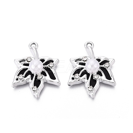Alloy with ABS Imitation Pearl & Crystal Rhinestone & Acrylic Pendants PALLOY-Q466-04P-04-1