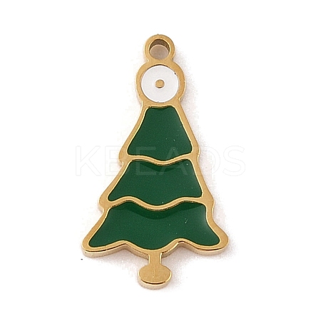 Christmas Theme Ion Plating(IP) 304 Stainless Steel Enamel Charms STAS-Z083-08G-04-1