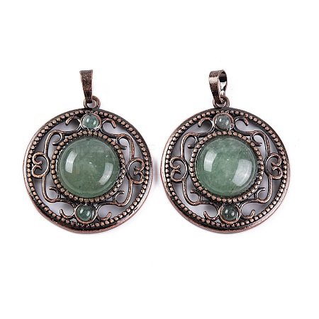 Natural Green Aventurine Pendants G-Q158-03-08-1