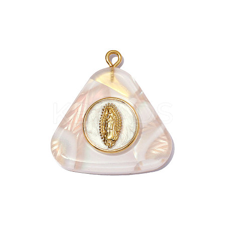 304 Stainless Steel Resin Pendants OY013-39G-1