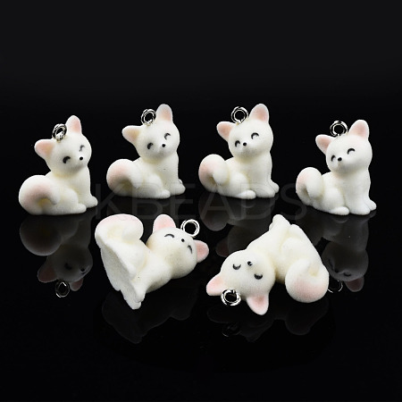 Flocky Resin Pendants RESI-N032-14-1