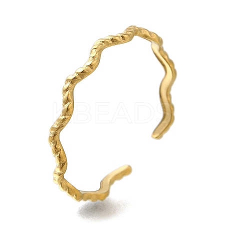 Ion Plating(IP) 304 Stainless Steel Cuff Rings for Women RJEW-U017-33G-1