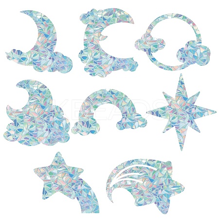 Waterproof PVC Colored Laser Stained Window Film Static Stickers DIY-WH0314-132-1