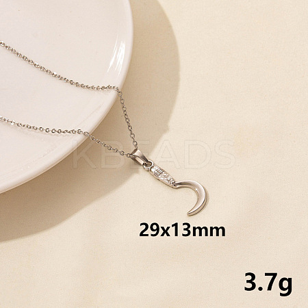 Vintage Stainless Steel Moon Sword Pendant Necklaces for Women QX2053-9-1