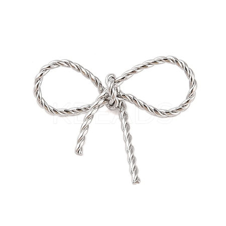 Non-Tarnish 304 Stainless Steel Twisted Bowknot Links Connector Charms STAS-S125-01P-1