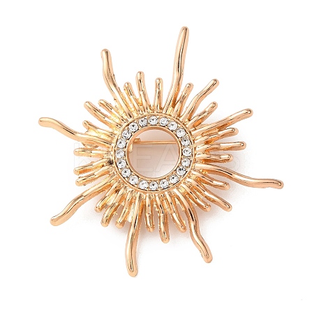 Alloy Crystal Rhinestone Brooches JEWB-P054-01G-1