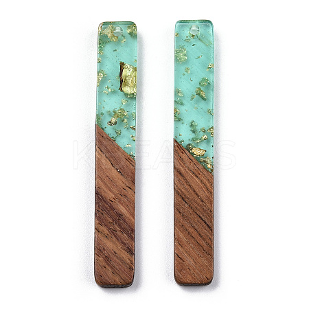 Transparent Resin & Walnut Wood Big Pendants RESI-TAC0017-03B-1