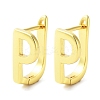 Brass Letter Stud Earrings for Women EJEW-A038-01P-G-1