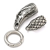 Tibetan Style 304 Stainless Steel Spring Gate Rings FIND-Z046-06AS-06-1