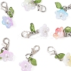 8Pcs 8 Colors Flower Acrylic Pendant Decorations HJEW-FS00034-03-2