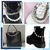 4Pcs 2 Styles Butterfly Heart Alloy Crystal Rhinestone & ABS Imitation Pearl Shoe Chain Decorations HJEW-AR00020-5