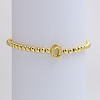 Brass Beaded Stretch Bracelets for Women FS-WG560D0-15-1