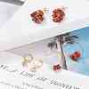 3 Pairs 3 Style Natural Red Jasper Chips Beaded Cluster Dangle Stud & Leverback Earrings EJEW-JE04895-01-2