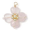 Rose Quartz Copper Wire Wrapped Synthetic Hematite Bead Pendants PALLOY-JF02947-05-1