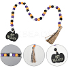 Round Wooden Beaded Halloween Decoration AJEW-WH20019-61-5