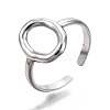 Non-Tarnish 304 Stainless Steel Hollow Oval Cuff Rings RJEW-N038-120P-1