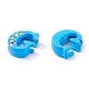 Spray Painted Zinc Alloy Slide Charms ALRI-WH0005-13G-3