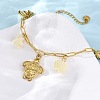 304 Stainless Steel Cable Chain Charm Bracelets BJEW-L708-06G-3