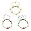 3Pcs 3 Styles Glass Seed Beads & Lampwork Beads Braided Bead Bracelets for Women BJEW-MZ00212-2
