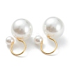 Plastic Imitation Pearl Cuff Earrings X-EJEW-G283-06-1
