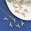 SHEGRACE Brass Micro Pave Clear Cubic Zirconia Pendants XGRQ29617-394G-Y-5