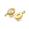 304 Stainless Steel Micro Pave Cubic Zirconia Charms STAS-U027-02G-04-2