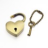 Heart Lock & Key Zinc Alloy Key Clasps KEYC-O009-14-3