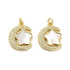 Brass Micro Pave Clear Cubic Zirconia Pendants KK-K365-16G-1