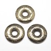 Donut/Pi Disc Natural Pyrite Pendants G-I125-33C-2