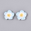Plumeria Flower Opaque Resin Cabochons CRES-T025-30F-02-2
