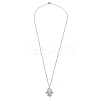 Brass Micro Pave Cubic Zirconia Pendant Necklaces NJEW-M211-04B-P-5