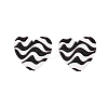 Heart Acrylic Printed Stud Earrings for Women EJEW-G418-01E-4