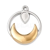 Moon 304 Stainless Steel Pendant Cabochon Setting STAS-P454-10A-1