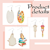 2 Pair 2 Style Book & Brush & Palette Single Face Printed Wood Dangle Earrings EJEW-AN0002-74-3