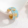 304 Stainless Steel Enamel Cuff Open Rings WG35DFF-15-1